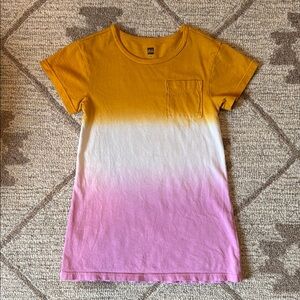 NWOT Tea Collection Gradient Yellow and Pink Kids T-Shirt DRESS